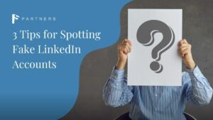 An unknown hire covers their face with a paper bearing a question mark, indicating the possibility of a false LinkedIn account.